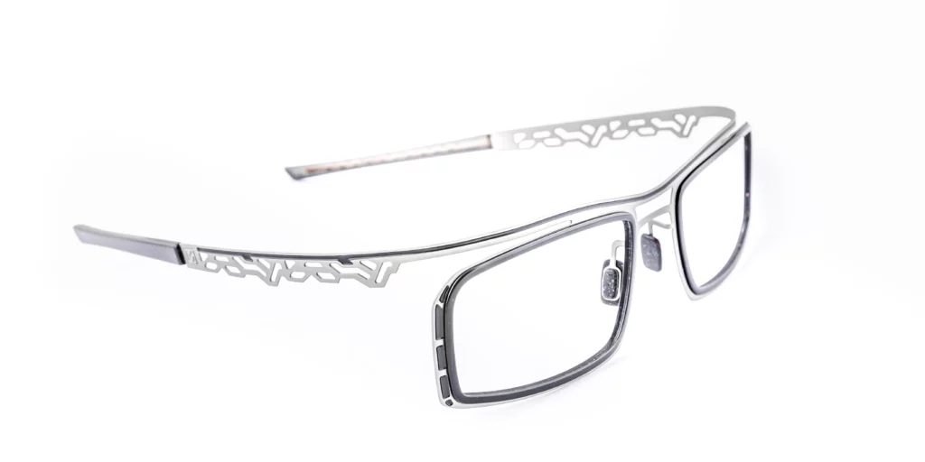 lunette créateur français homme Arkayos 1958 gris ruthénium liseré noir, cercles noirs