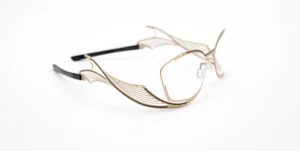 lunette femme artisanale cayrel 869 doré satiné liseré noir