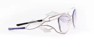 lunette originale française Fae inox liseré violet