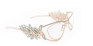 lunette originale unique Pteron 881 doré liseré turquoise
