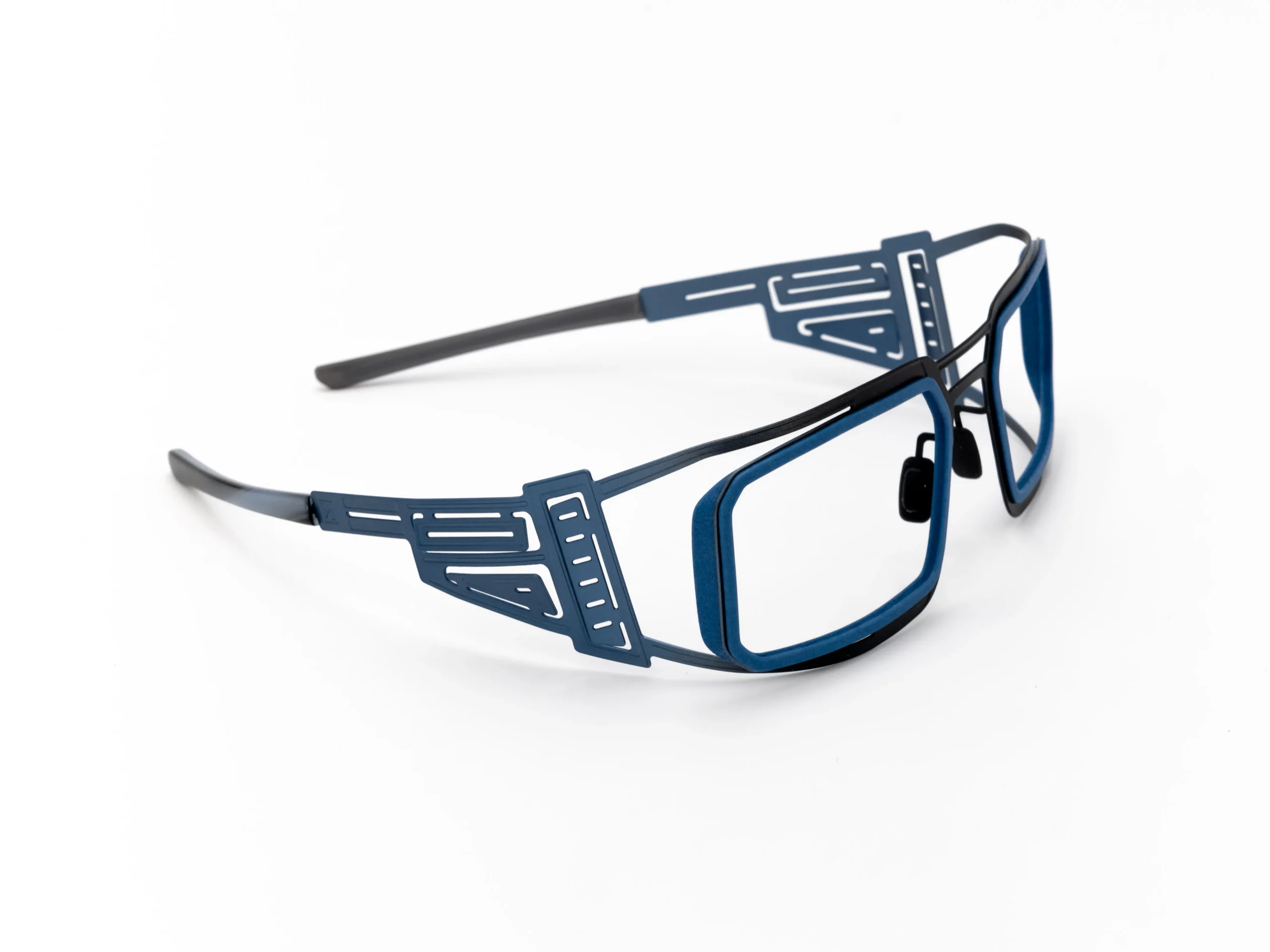 1950 - Noir dégradé bleu, cercles 3D bleus
