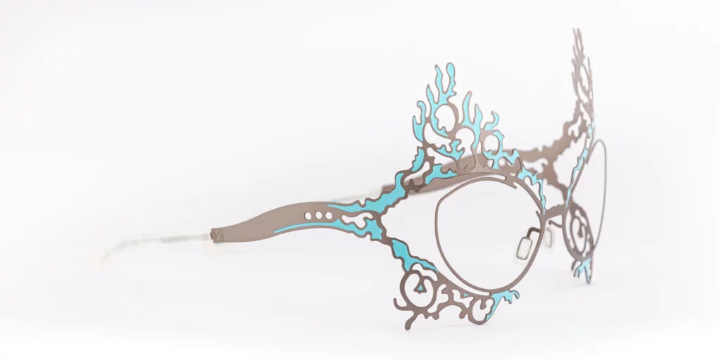 monture sur-mesure femme Lady one gris laqué turquoise