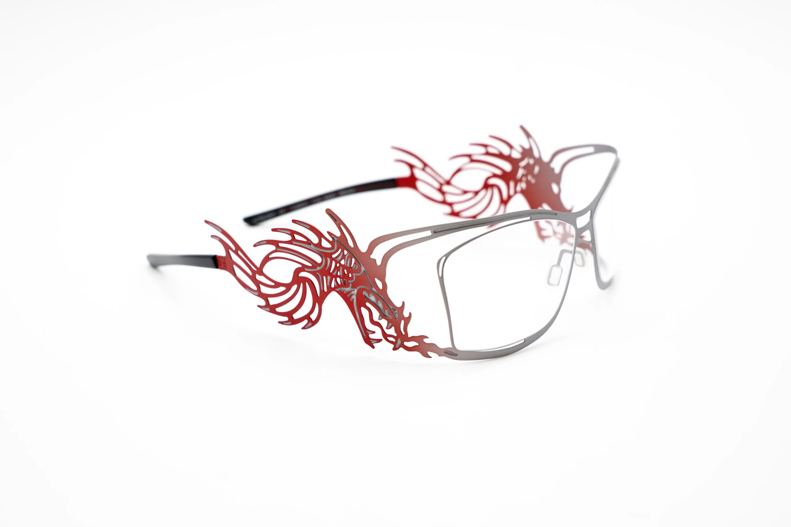 878 - Gris dégradé rouge liseré gris