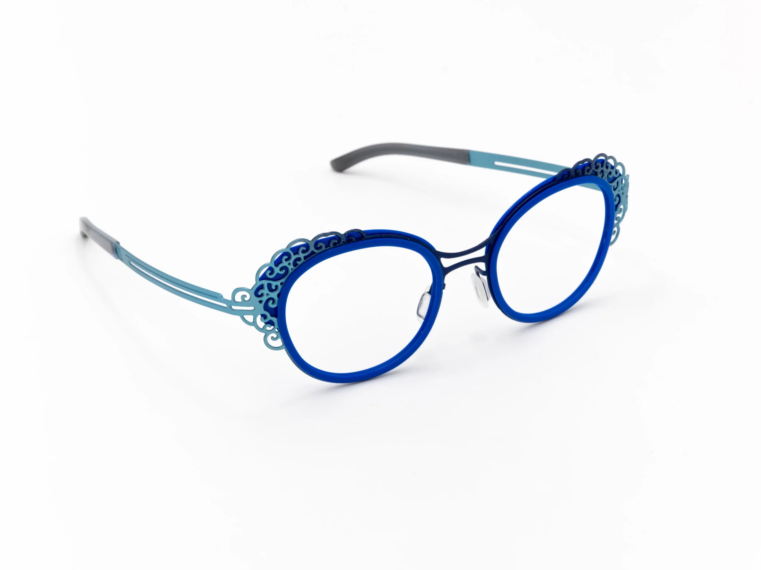 870 - Bleu dégradé turquoise inserts acétates bleus