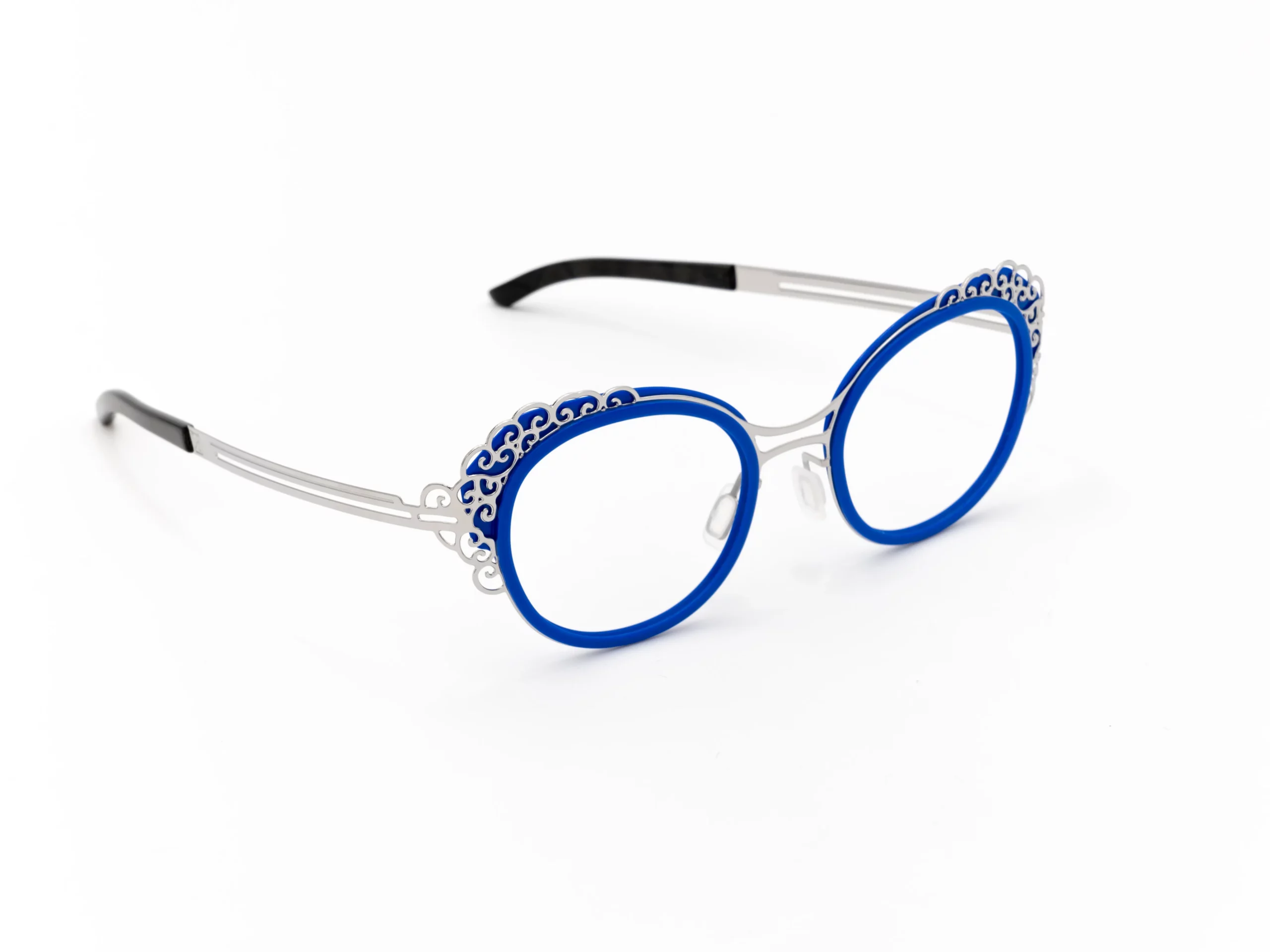 Inox poli inserts acétates bleus